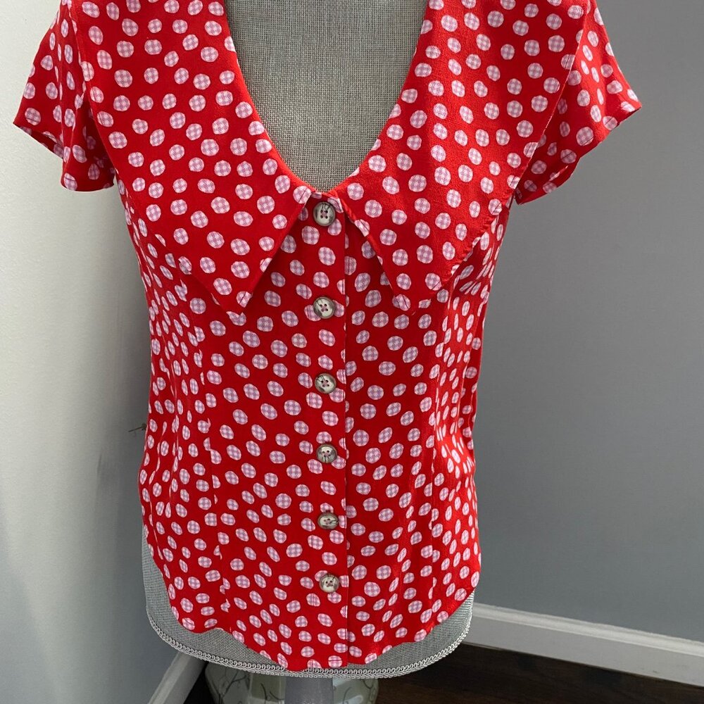 Anthropologie Maeve Size 2 Red Top Like New Blouse